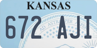 KS license plate 672AJI