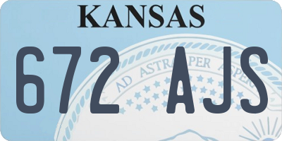 KS license plate 672AJS