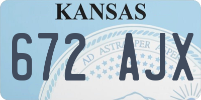 KS license plate 672AJX