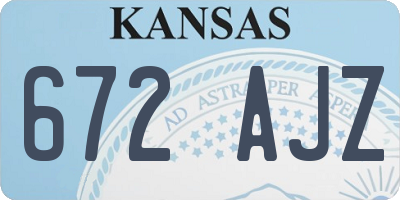 KS license plate 672AJZ