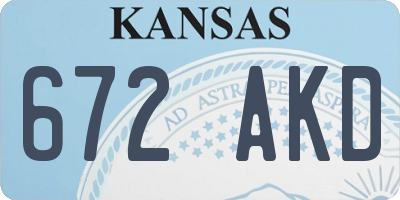 KS license plate 672AKD