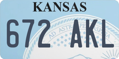 KS license plate 672AKL
