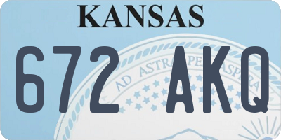 KS license plate 672AKQ