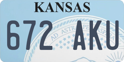 KS license plate 672AKU