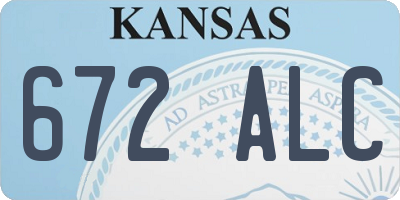 KS license plate 672ALC