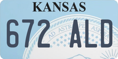 KS license plate 672ALD
