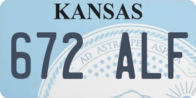 KS license plate 672ALF