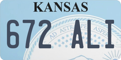 KS license plate 672ALI
