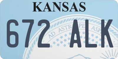 KS license plate 672ALK