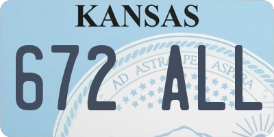 KS license plate 672ALL