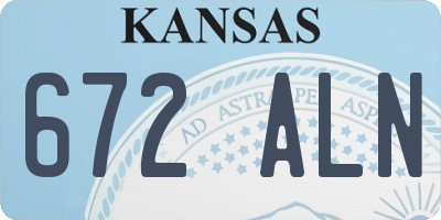 KS license plate 672ALN