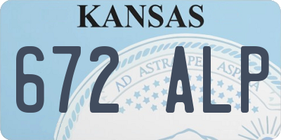 KS license plate 672ALP