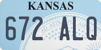 KS license plate 672ALQ