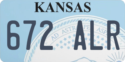 KS license plate 672ALR