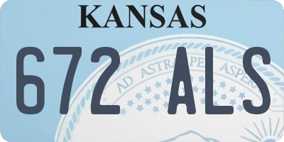 KS license plate 672ALS
