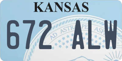 KS license plate 672ALW