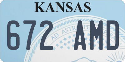 KS license plate 672AMD
