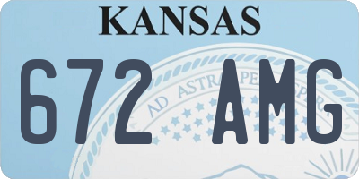 KS license plate 672AMG