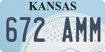 KS license plate 672AMM