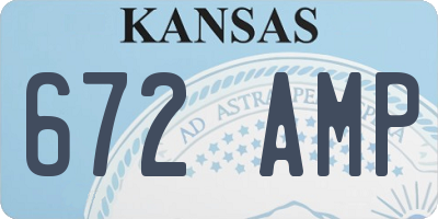 KS license plate 672AMP