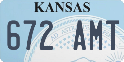 KS license plate 672AMT