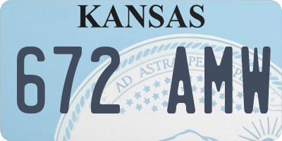 KS license plate 672AMW