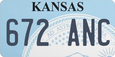 KS license plate 672ANC