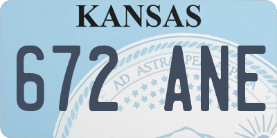 KS license plate 672ANE