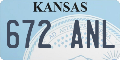 KS license plate 672ANL