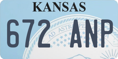 KS license plate 672ANP