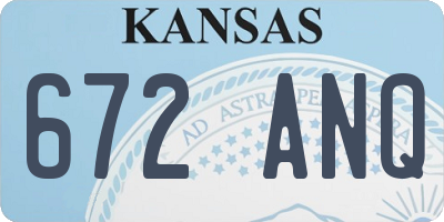KS license plate 672ANQ