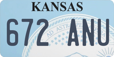KS license plate 672ANU