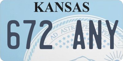 KS license plate 672ANY