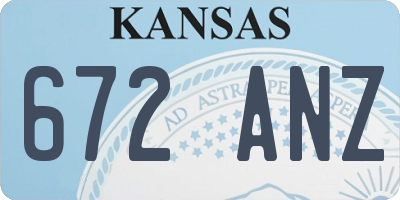 KS license plate 672ANZ