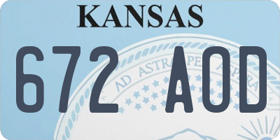 KS license plate 672AOD