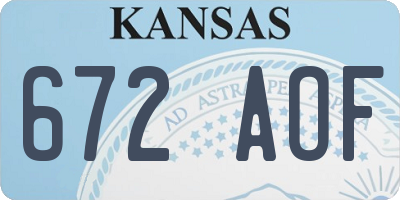 KS license plate 672AOF