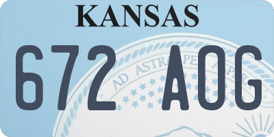 KS license plate 672AOG