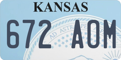 KS license plate 672AOM