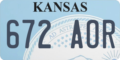 KS license plate 672AOR
