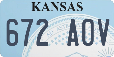 KS license plate 672AOV