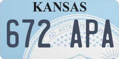 KS license plate 672APA