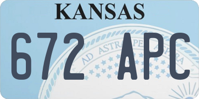 KS license plate 672APC