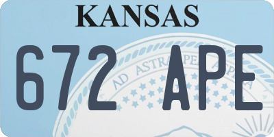 KS license plate 672APE