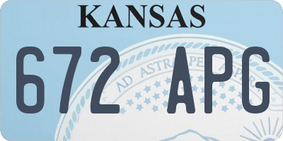 KS license plate 672APG