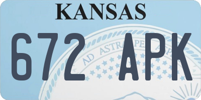KS license plate 672APK