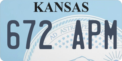 KS license plate 672APM