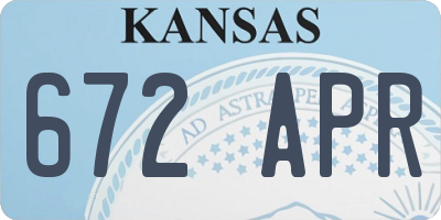 KS license plate 672APR