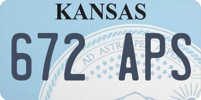 KS license plate 672APS