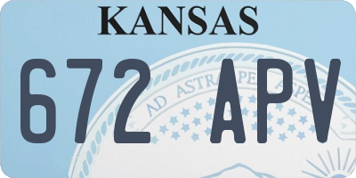 KS license plate 672APV