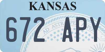 KS license plate 672APY